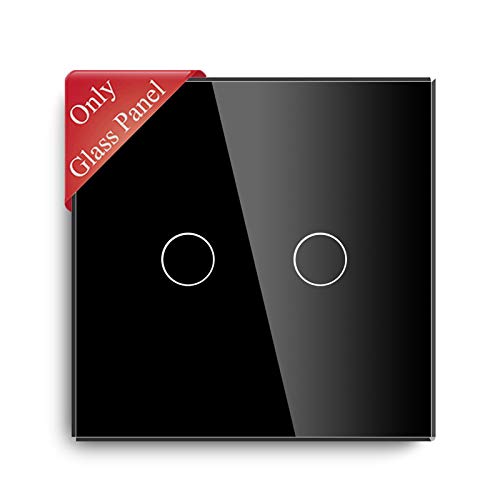 BSEED Touch Lichtschalter Kristall Glasscheibe Glaspanel für Wandlichtschalter 2 Fach Schwarz 86mm BSEED Touch Lichtschalter Kristall Glasscheibe Glaspanel für Wandlichtschalter 2 Fach Schwarz 86mm von BSEED