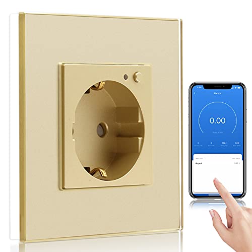BSEED WLAN Smart Steckdose 16A mit Strommessung,1 Fach Intelligente Steckdose mit Verbrauchsmessung und Energiekosten-Messer,arbeitet mit Amazon Alexa,Google Home,Timerfunktion Gold BSEED WLAN Smart Steckdose 16A mit Strommessung,1 Fach Intelligente Steckdose mit Verbrauchsmessung und Energiekosten-Messer,arbeitet mit Amazon Alexa,Google Home,Timerfunktion Gold von BSEED