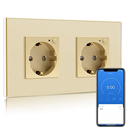 BSEED WLAN Smart Steckdose 16A mit Strommessung,2 Fach Intelligente Steckdose mit Verbrauchsmessung und Energiekosten-Messer,arbeitet mit Amazon Alexa,Google Home,Timerfunktion Gold BSEED WLAN Smart Steckdose 16A mit Strommessung,2 Fach Intelligente Steckdose mit Verbrauchsmessung und Energiekosten-Messer,arbeitet mit Amazon Alexa,Google Home,Timerfunktion Gold von BSEED