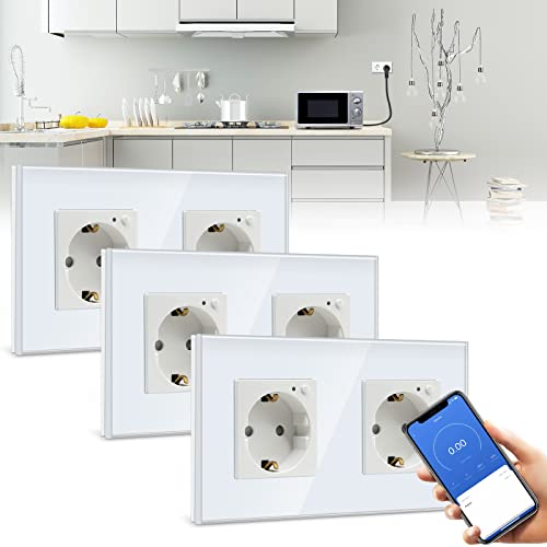 BSEED WLAN Smart Steckdose 16A mit Strommessung,2 Fach Intelligente Steckdose mit Verbrauchsmessung und Energiekosten-Messer 3er Pack,arbeitet mit Alexa,Google Home, Timerfunktion Weiß BSEED WLAN Smart Steckdose 16A mit Strommessung,2 Fach Intelligente Steckdose mit Verbrauchsmessung und Energiekosten-Messer 3er Pack,arbeitet mit Alexa,Google Home, Timerfunktion Weiß von BSEED