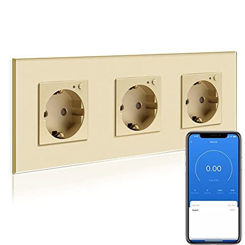 BSEED WLAN Smart Steckdose 16A mit Strommessung,3 Fach Intelligente Steckdose mit Verbrauchsmessung und Energiekosten-Messer,arbeitet mit Amazon Alexa,Google Home, Timerfunktion Gold BSEED WLAN Smart Steckdose 16A mit Strommessung,3 Fach Intelligente Steckdose mit Verbrauchsmessung und Energiekosten-Messer,arbeitet mit Amazon Alexa,Google Home, Timerfunktion Gold von BSEED
