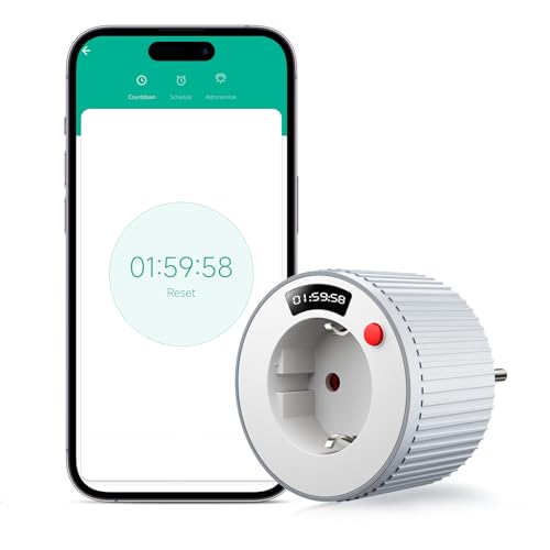 BSEED WLAN Steckdose, Smart Digitale Zeitschaltuhr Steckdose, Funktioniert mit Tuya/Smart Life, Countdown-Funktion, Zeitplan, Fernzugriff, 16A/3680W - 1 Stück BSEED WLAN Steckdose, Smart Digitale Zeitschaltuhr Steckdose, Funktioniert mit Tuya/Smart Life, Countdown-Funktion, Zeitplan, Fernzugriff, 16A/3680W - 1 Stück von BSEED