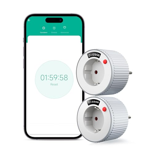 BSEED WLAN Steckdose, Smart Digitale Zeitschaltuhr Steckdose, Funktioniert mit Tuya/Smart Life, Countdown-Funktion, Zeitplan, Fernzugriff, 16A/3680W - 2 Stück BSEED WLAN Steckdose, Smart Digitale Zeitschaltuhr Steckdose, Funktioniert mit Tuya/Smart Life, Countdown-Funktion, Zeitplan, Fernzugriff, 16A/3680W - 2 Stück von BSEED