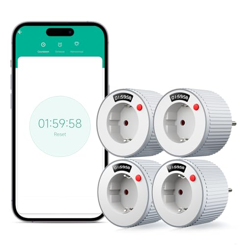 BSEED WLAN Steckdose, Smart Digitale Zeitschaltuhr Steckdose, Funktioniert mit Tuya/Smart Life, Countdown-Funktion, Zeitplan, Fernzugriff, 16A/3680W - 4 Stück BSEED WLAN Steckdose, Smart Digitale Zeitschaltuhr Steckdose, Funktioniert mit Tuya/Smart Life, Countdown-Funktion, Zeitplan, Fernzugriff, 16A/3680W - 4 Stück von BSEED