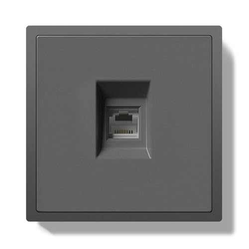 BSEED Wandsteckdose EU Standard Einzelne Telefonsteckdose mit Krallen, Steckdose Unterputz mit PC Rahmen, 80×80mm Grau von BSEED