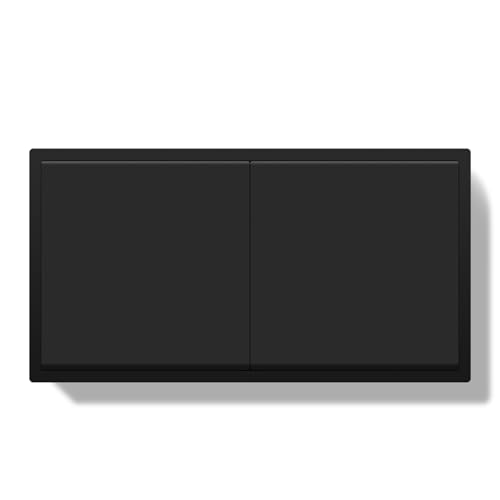 BSEED LIFE Lichtschalter Unterputz 1 Fach 1 Weg+1 Fach 1 Weg，80 * 150mm Wippschalter mit Reset-Funktion，Doppelt Wandschalter mit PC Rahmen, Kabelklemmen & Krallen, Schwarz von BSEEDLIFE