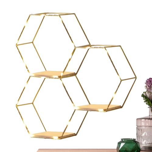 BSEID Waben-Wandregal | sechseckige Wanddekoration mit Lichtern, geometrische Regale für Wanddekorationen, sechseckige Dekorationen für Wohnzimmer, Küche, Schlafzimmer, Badezimmer, Platz BSEID Waben-Wandregal | sechseckige Wanddekoration mit Lichtern, geometrische Regale für Wanddekorationen, sechseckige Dekorationen für Wohnzimmer, Küche, Schlafzimmer, Badezimmer, Platz von BSEID