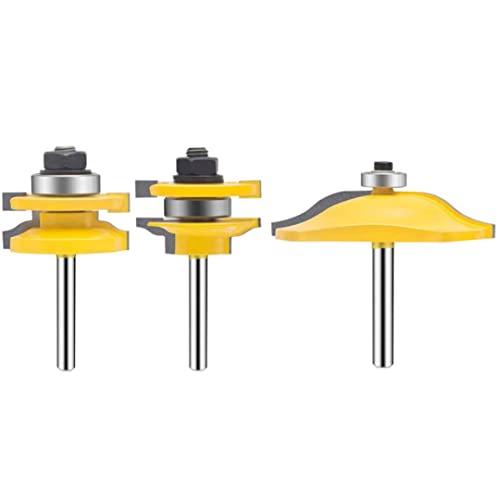 3 Packs Router -Bit -Set erhöhte Panelform Holzfräsenschneider für Schranktüren, Groove Zungenholzbearbeitungswerkzeug für Tischlerei und Tischlerei von BSFDORPOT