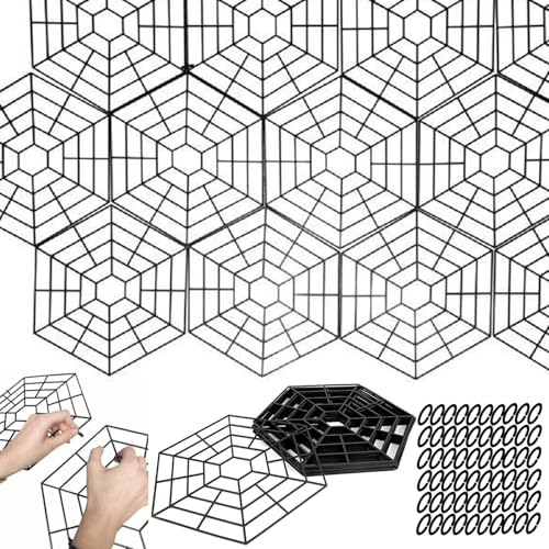BSFDORPOT 20pcs hexagonaler Teichnetzabdeckungsset, schwimmende Nylon -Teichwächterzubehör zum Schutz von Koi -Fischen vor Reiher Crows Blätter im Freien Gartennetz von BSFDORPOT