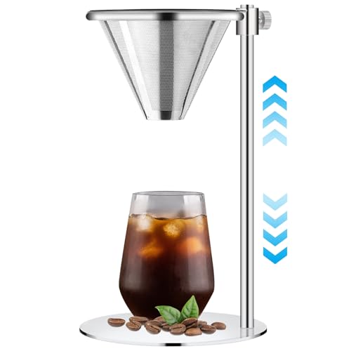 Edelstahl gießen über Kaffeemaschine mit einstellbarem Ständer und doppelter Schichtfilter tragbarer Tropfer für manuelle Brauerei -Küchenkaffeezubehör Edelstahl gießen über Kaffeemaschine mit einstellbarem Ständer und doppelter Schichtfilter tragbarer Tropfer für manuelle Brauerei -Küchenkaffeezubehör von BSFDORPOT