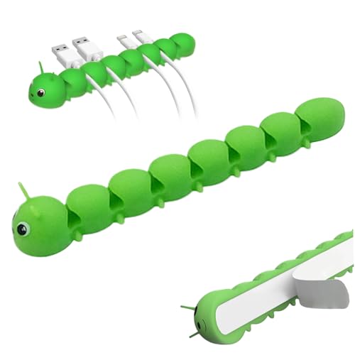 Kabelclips-Kabelorganisator, 7 Schlitz selbst kleber Drahthalter, niedliche Raupe-Kabel-Kabel-Management-Clips für Schreibtisch, Auto, Büro, Nachttisch und Kabine Tidy von BSFDORPOT
