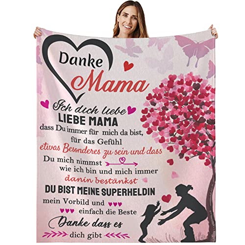 BSGIFT Geschenke für Mama, Decke für Mama, Flauschige Kuscheldecke Mama, Mutter Geschenke für Geburtstag, Fleecedecke Beste Mama Geschenk, Muttertagsgeschenke für Mama Sofadecke 150x130 cm von BSGIFT