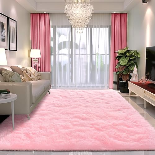 BSGIFT Hochflor Teppich 200x300 Rosa, Shaggy Wohnzimmer Teppich Flauschig Langflor Wohnzimmerteppich High-Pile Carpet rutschfest, Modern Extra Groß Teppiche für Schlafzimmer Kinderzimmer Bettvorleger BSGIFT Hochflor Teppich 200x300 Rosa, Shaggy Wohnzimmer Teppich Flauschig Langflor Wohnzimmerteppich High-Pile Carpet rutschfest, Modern Extra Groß Teppiche für Schlafzimmer Kinderzimmer Bettvorleger von BSGIFT