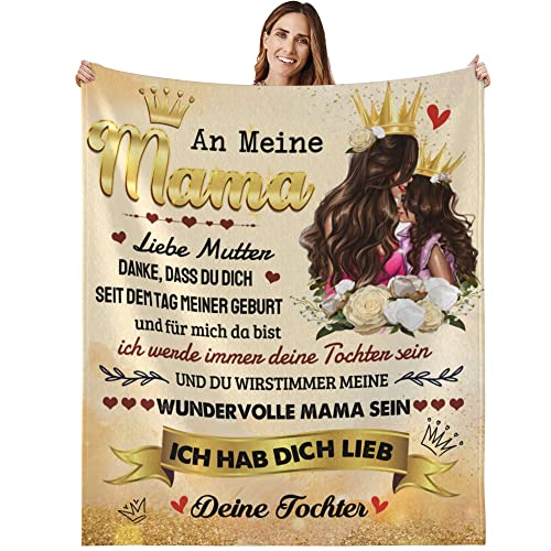 BSGIFT Mama Geschenk Decke für Mama Flauschige Kuscheldecke Mama Mutter Geschenke für Geburtstag Fleecedecke Beste Mama Geschenk Muttertagsgeschenke für Mama Sofadecke 150x130 cm von BSGIFT