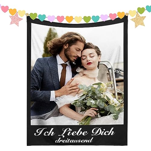 BSGIFT Personalisierte Decke Mit Foto Personalisierte Fotodecke Kuscheldecke Foto Text Decke Geschenke für Mama Väter Kinder Freunde Geburtstag Muttertagsgeschenke von BSGIFT