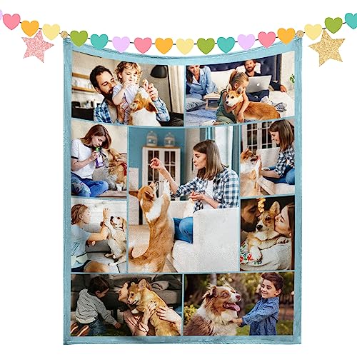 BSGFIT Personalisierte Decke Personalisierte Decke Mit Foto,Personalisiertes Geschenk Decke Mit Foto für Muttertag,Vatertag,Geburtstag,Individuell Gestaltete Geschenke für Mama, Papa, Freund, Freundin von BSGIFT