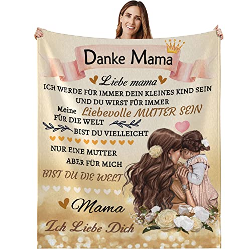 Geschenke für Mama Decke für Mama Flauschige Kuscheldecke Mama Mutter Geschenke für Geburtstag Beste Mama Geschenk Muttertagsgeschenk Decke für Mama Geschenke für Sie Weiche Flanelldecke 150x130cm von BSGIFT