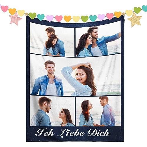 BSGFIT Personalisierte Decke Personalisierte Decke Mit Foto,Personalisiertes Geschenk Decke Mit Foto für Muttertag,Vatertag,Geburtstag,Individuell Gestaltete Geschenke für Mama, Papa, Freund, Freundin von BSGIFT