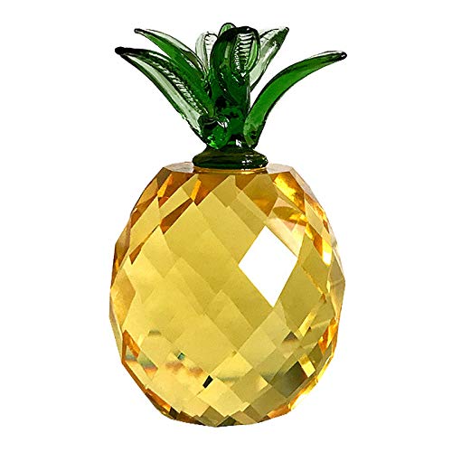 BSGP Mini-Ananas-Figur, Kristallglas, Briefbeschwerer, Bastelfigur, Tischdekoration, Gelb von BSGP
