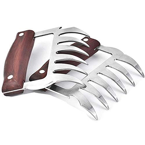 BSGP Fleischkrallen aus Metall, Bärenpfotengabeln mit Holzgriffen, ideal für Hühnerzerkleinerungen, Pork - Mehrzweck-Bar-Küchenwerkzeuge, 2 Stück BSGP Fleischkrallen aus Metall, Bärenpfotengabeln mit Holzgriffen, ideal für Hühnerzerkleinerungen, Pork - Mehrzweck-Bar-Küchenwerkzeuge, 2 Stück von BSGP