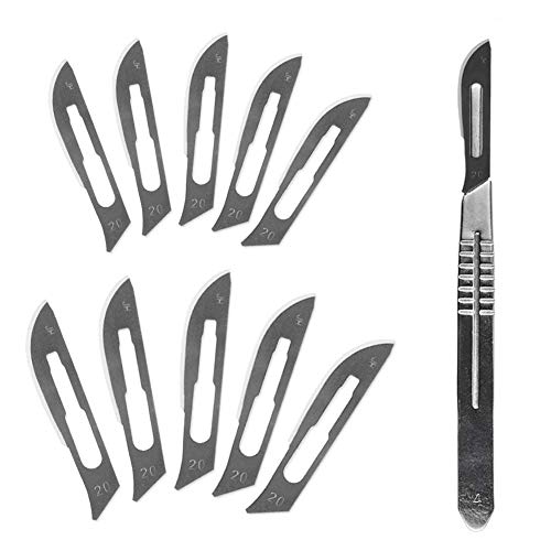 Carbon-Stahl Chirurgen-Skalpell-Klingen + 1 Stück 4# dicker Griff Skalpell DIY Schneidewerkzeug PCB Reparatur Tier chirurgisches Messer Kit von BSGP