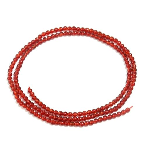1 Strang roter Karneol-Achat, Natursteinperlen zur Schmuckherstellung, 4/6/8/10/12 mm, runde lose Perlen, DIY-Armbänder, Befunde, 2 mm, 190 Stück von BSGUZ