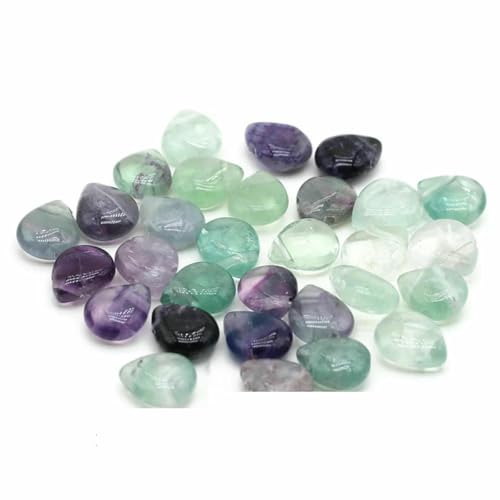 10/20 Stück Naturstein-Kristall-Loseperlen 10 x 12 mm Wassertropfenform Abstandsperlen für die Schmuckherstellung DIY-Halskettenzubehör-Fluorit-10 x 12 mm-20 Stück von BSGUZ