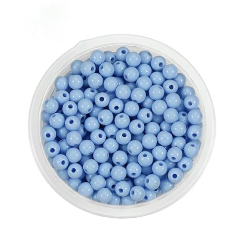 10–200 Stück gemischte glatte runde Acryl-Abstandsperlen, 6 8 10 12 14 16 18 20 mm, Auswahlgröße für Schmuckherstellungszubehör, Himmelblau, 14,0 mm x 20 Stück von BSGUZ