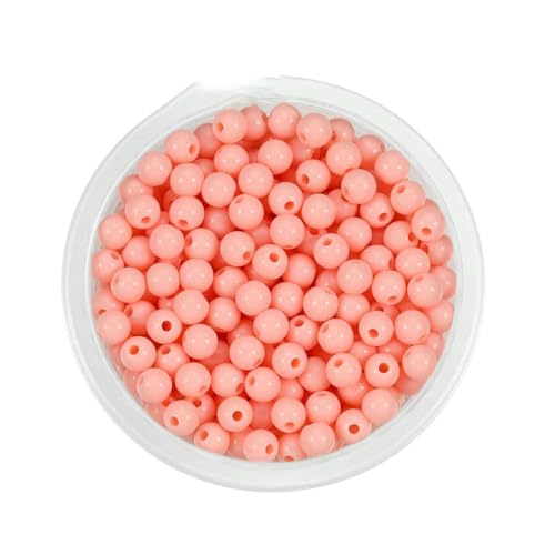 10–200 Stück gemischte glatte runde Acryl-Abstandsperlen, 6 8 10 12 14 16 18 20 mm, Auswahlgröße für Schmuckherstellungszubehör, Orange Pulver, 18 mm x 10 Stück von BSGUZ
