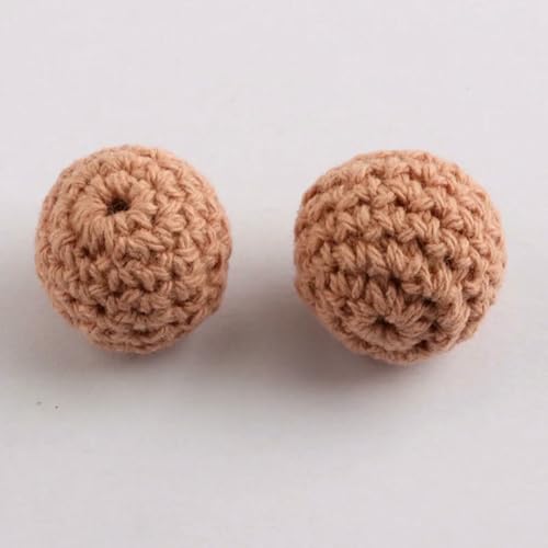 10 Stück handgefertigte, runde, gewebte Baumwollhäkelperlen aus Holz, Basteln, DIY-Dekorationszubehör, 16 mm, 20 mm, hellbraun, 16 mm, 20 Stück 10 Stück handgefertigte, runde, gewebte Baumwollhäkelperlen aus Holz, Basteln, DIY-Dekorationszubehör, 16 mm, 20 mm, hellbraun, 16 mm, 20 Stück von BSGUZ