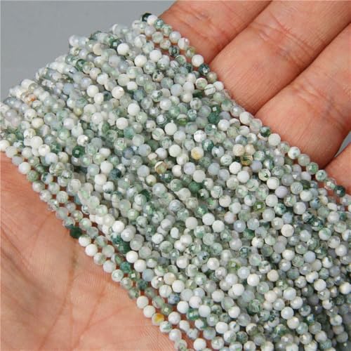 2 3 4 mm 15,5" Kleine winzige grüne natürliche Türkis-Jade-Achat-Quarz-Amazonit-Steinperlen Lose Abstandsperlen Zubehör DIY-Nr. 6 Baumachate-2 mm Ca. 180 Stück von BSGUZ