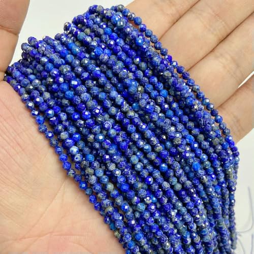 2 3 4 mm 15,5" Kleine winzige grüne natürliche Türkise Jade Achat Quarz Amazonit Steinperlen Lose Abstandsperlen Zubehör DIY-Nr. 36 Lapislazuli-4,0 mm Ca. 95 Stück von BSGUZ
