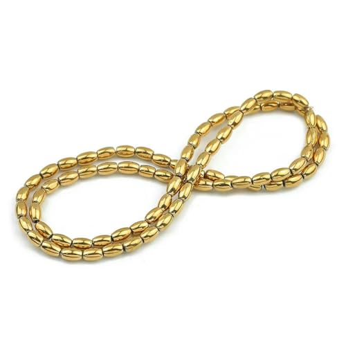 3A+ Retentionsfarbe Verschiedene Formen Stern Herz Hämatit Naturstein Plattierte lose Goldperlen zur Schmuckherstellung DIY Armbänder-HDS477-5MM von BSGUZ