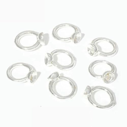4,5/6 MM 18 Karat vergoldetes Messing Perlenarmband-Enden-Verbinder, Perlen-Endkappen, Schmuck-Endkappen, für DIY-Schmuckherstellungszubehör-versilbert_c-20 Stück von BSGUZ