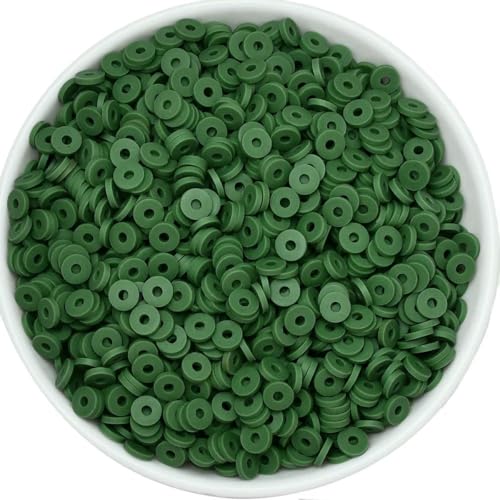 50 Gramm 6 mm Tonperlen zur Herstellung von Armbändern, flache runde Polymer-Tonperlen, Heishi-Perlen zur Schmuckherstellung, Armbänder, Halsketten, 286, Armeegrün 50 Gramm 6 mm Tonperlen zur Herstellung von Armbändern, flache runde Polymer-Tonperlen, Heishi-Perlen zur Schmuckherstellung, Armbänder, Halsketten, 286, Armeegrün von BSGUZ