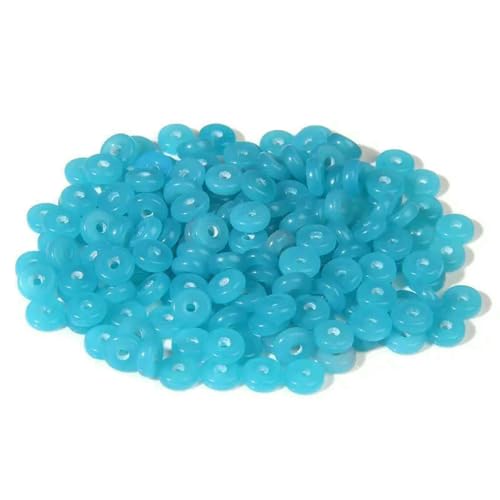 50 Stück/Los 2 x 6 mm natürliche flache Abstandsperlen, polierte Scheiben, Steinperlen, Kristalle, Türkis, Achate, Perlen für die Schmuckherstellung, DIY-10 Chalcedon, ca. 50 Stück von BSGUZ