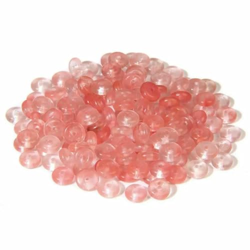 50 Stück/Los 2 x 6 mm natürliche flache Abstandsperlen, polierte Scheiben, Steinperlen, Kristalle, Türkis, Achate, Perlen für die Schmuckherstellung, DIY-17 Wassermelone, ca. 50 Stück von BSGUZ