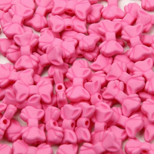 50 Stück 10 Farben Schleifenform Acrylperlen Matte Abstandsperlen für Schmuckherstellung Handgefertigte Armbänder DIY Bastelzubehör 9x15mm-Dunkelrosa von BSGUZ