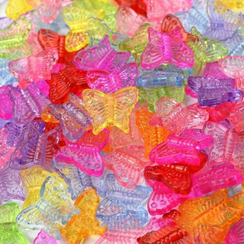 Mix Acryl Kristall AB Schmetterlingsperlen Lose Abstandsperlen zur Schmuckherstellung Haarnadel Handgefertigtes DIY-Zubehör-9x11mm-50Stk von BSGUZ