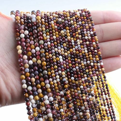 Natürliche 2 3 4,0 mm Mondsteinperlen, kleine winzige Apatit-Granat-Lapis-Türkis-Perlen zur Armbandherstellung, DIY-Schmuckzubehör, Mookait, L.1-4-4,5 mm (85 Stück) von BSGUZ