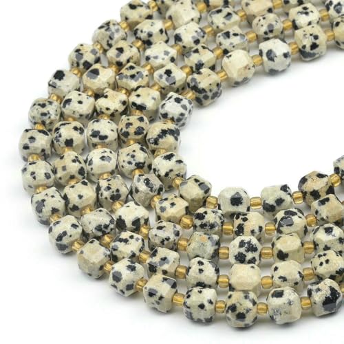 Natürlicher Phantom-Amethyst, Phantom-Kristall, synthetischer Türkis, facettierte Würfel, lose Perlen zur Schmuckherstellung, DIY-Dalmatiner-Jaspis, 8 mm von BSGUZ