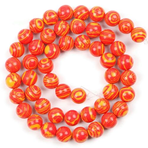 Naturstein-Achat, Glas, Quarz, Türkis, Druzy, Abstandshalter, lose, runde Cloisonné-Perlen für die Schmuckherstellung, DIY-Zubehör, Großhandel, Fuchsia, Malachit, 10 mm von BSGUZ