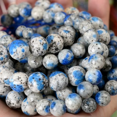 Natursteinperlen, Lava-Jaspis, Tigerauge, Quarz, Achate, runde lose Perlen zur Schmuckherstellung, DIY-Armbandzubehör, 4–12 mm, k2–10 mm, ca. 35 Perlen von BSGUZ