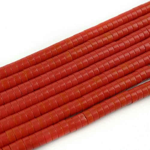 Runde Natursteinperlen, Meeressediment, Türkis, Imperialjaspis, Schlangenhautstein, Zylinder, flache Abstandsperle zur Schmuckherstellung, RD, ca. 4 x 2 mm, 160 Stück Runde Natursteinperlen, Meeressediment, Türkis, Imperialjaspis, Schlangenhautstein, Zylinder, flache Abstandsperle zur Schmuckherstellung, RD, ca. 4 x 2 mm, 160 Stück von BSGUZ