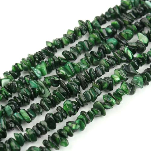 Unregelmäßige natürliche Muschelperlen, Freiform-Chips, Kiesform, Koralle, lose Perlen für DIY-Charm-Armbänder, Halsketten, Schmuckherstellung – grüne Muschel – 5–8 mm, ca. 220 Stück Unregelmäßige natürliche Muschelperlen, Freiform-Chips, Kiesform, Koralle, lose Perlen für DIY-Charm-Armbänder, Halsketten, Schmuckherstellung – grüne Muschel – 5–8 mm, ca. 220 Stück von BSGUZ