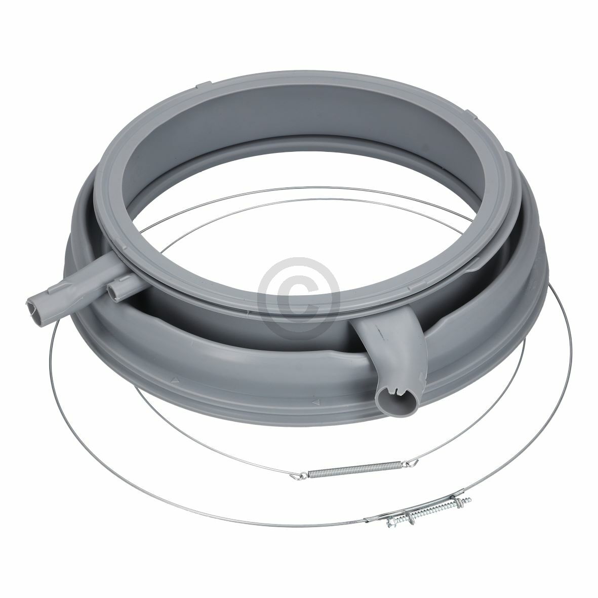 Fenstermanschette fettbeständig Silikon, grau mit Beleuchtungsstutzen + Umpumpstutzen (BD-20002776) von BSH (Bosch-Siemens-Hausgeräte)