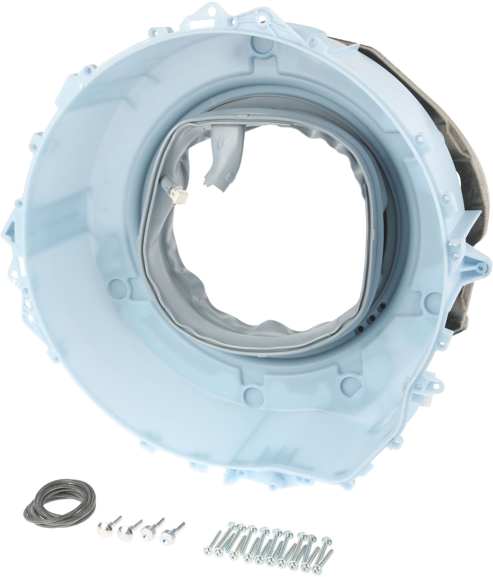 Laugenbehälter-Vorne F20 mit Beleuchtungsstutzen,1600UpM +Dichtung LB+19 Schrauben mit Sensor (BD-00248667) von BSH