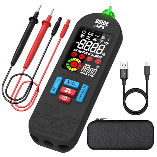 BSIDE A2X Wiederaufladbare Smart Digital Multimeter Elektrische Strom Tester Klein Mini mit Farb-LCD VFC AC Spannungsprüfer Berührungslos Kapazitätsprüfer von BSIDE