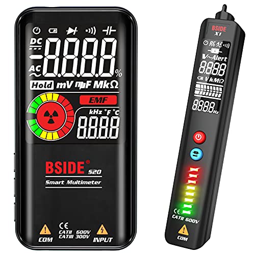 BSIDE Digital Multimeter & Spannungsprüfer-Kit, wiederaufladbarer Farb LCD EMF Detektor AC Spannungsdetektor Combo Elektrischer Testsatz von BSIDE