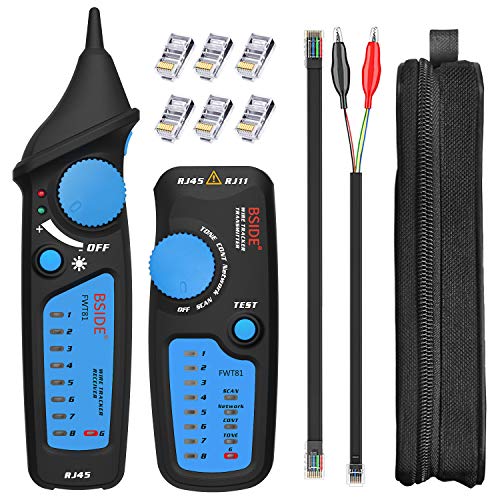 BSIDE Netzwerkkabeltester, FWT81 RJ11 RJ45 Leitungssucher Draht-Tracker Telefon LAN Leitungstester Detektor mit modularem Stecker von BSIDE